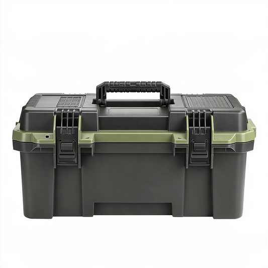 Coffre à outils 55 x 30 x 30 cm en plastique noir vert rangement portable