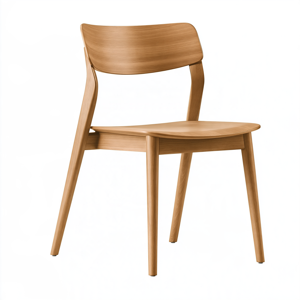 Chaise de salle à manger 52 x 54 x 78 cm en bois naturel style contemporain